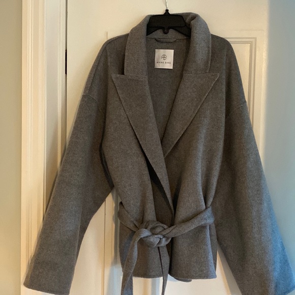 Anine Bing Jackets & Blazers - Anine bing LunA grey wool cashmere wrap jacket, L
